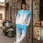Men's blue co-ord set featuring an iconic ombré design for a modern wardrobe look – blue co-ord set – photo 1