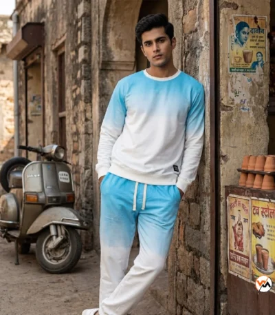 Men's blue co-ord set featuring an iconic ombré design for a modern wardrobe look – blue co-ord set – photo 1