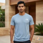 Mens blue t shirt by The North Face featuring essential perforated styling – blue t shirt – photo 4
