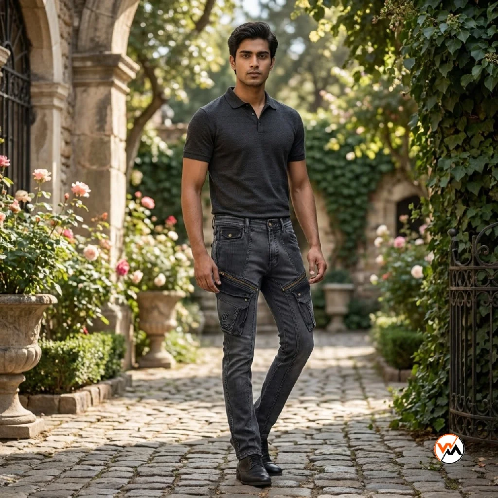 Men's Cargo Jeans Ultimate Dark Grey Denims – mens cargo jeans – photo 1