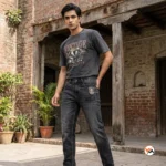 Mens Charcoal Black Slim Fit Jeans Ultimate Vintage Style – mens charcoal black jeans – photo 1