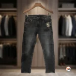 Mens Charcoal Black Slim Fit Jeans Ultimate Vintage Style – mens charcoal black jeans – photo 2
