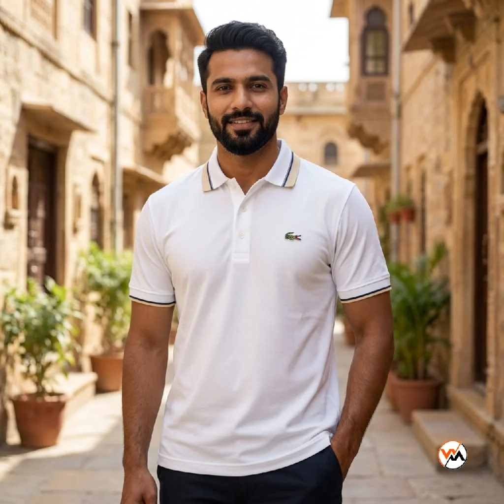 Mens classic white polo t shirt with contrast tipping – white polo t shirt Mens classic white polo t shirt with contrast tipping – white polo t shirt – photo 1