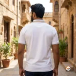 Mens classic white polo t shirt with contrast tipping – white polo t shirt – photo 3