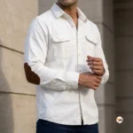 Mens Corduroy Shirt Essential with Brown Elbow Patches – Mens Corduroy Shirt – photo 1