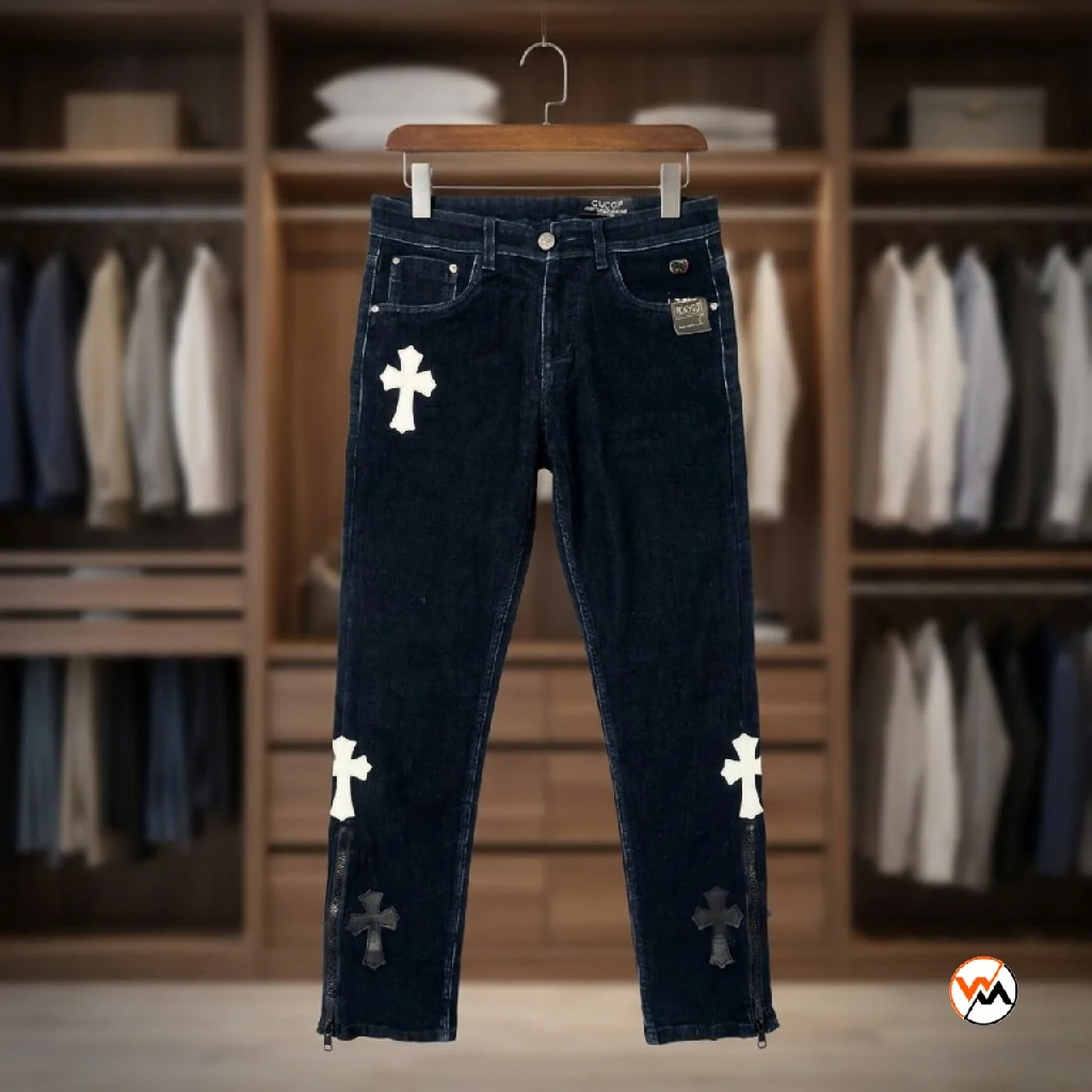 Mens Designer Cross Jeans Featuring Ultimate Cross Patches – designer cross jeans – photo 1