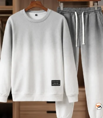 Mens gradient tracksuit set featuring an essential ombre sweatshirt and matching jogger – mens gradient tracksuit – photo 1