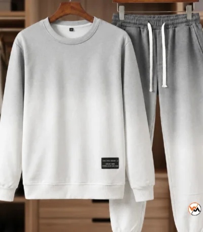 Mens gradient tracksuit set featuring an essential ombre sweatshirt and matching jogger – mens gradient tracksuit – photo 1