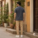 Mens grey polo t shirt in an essential classic style – grey polo t shirt – photo 4