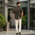 Mens Printed Casual Shirt Featuring An Exclusive Floral Botanical Print – mens printed casual shirt – photo 3