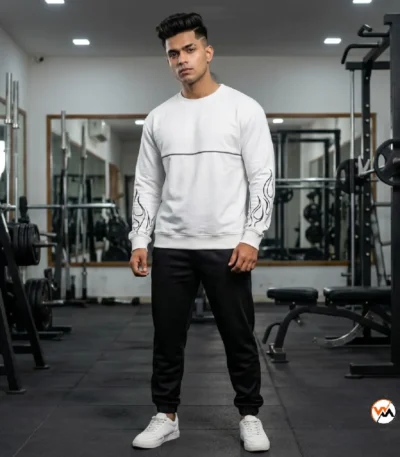 Mens tracksuit features an exclusive flame sleeve design for daily wear – mens tracksuit – photo 1