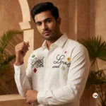 NEW MIU Exclusive Mens White Printed Shirt With Embroidery – Mens White Printed Shirt – photo 1