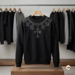 NEW MIU Iconic Black T-Shirt with Cross Embellishment for Men – Black T-Shirt – photo 3