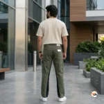 NEW MIU Olive Green Contrast Jeans for Men – Olive Green Contrast Jeans – photo 3