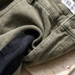 NEW MIU Olive Green Contrast Jeans for Men – Olive Green Contrast Jeans – photo 4