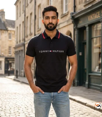 Tommy Hilfiger Black Mens Polo Shirt – Mens Polo Shirt – photo 1