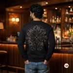 Ultimate Black Mens Sweatshirt with Studded Cross Graphic – mens sweatshirt – photo 4