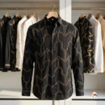 Ultimate Black Printed Shirt for Men with Geometric Pattern – printed shirt for men – photo 2