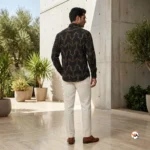 Ultimate Black Printed Shirt for Men with Geometric Pattern – printed shirt for men – photo 4