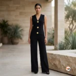 Ultimate Black Women Co-ord Set With Gold Buttons – women co-ord set – photo 1