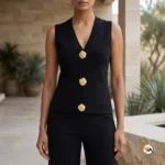 Ultimate Black Women Co-ord Set With Gold Buttons – women co-ord set – photo 5