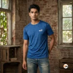 Ultimate Blue T-Shirt for Men Featuring Contrast Seams – blue t-shirt for men – photo 1
