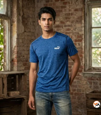 Ultimate Blue T-Shirt for Men Featuring Contrast Seams – blue t-shirt for men – photo 1