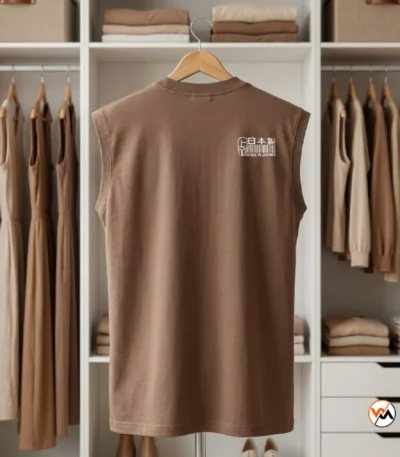 Ultimate brown sleeveless t shirt for men with graphic print – sleeveless t shirt – photo 1