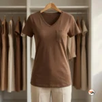 Ultimate Brown V Neck T Shirt for Women with Pocket – Brown V Neck T Shirt – photo 4