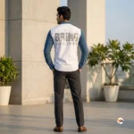 Ultimate denim contrast shirt for men featuring bold graphic branding – denim contrast shirt – photo 3