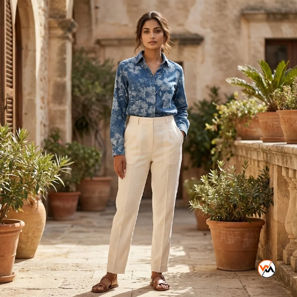 Ultimate floral oversized shirt for women featuring a distinctive blue printed pattern – floral oversized shirt – photo 1