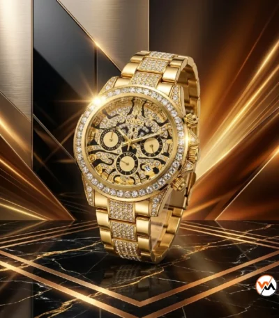Ultimate Gold Diamond Watch for Men with Ornate Chronograph Dial – Gold Diamond Watch – photo 1