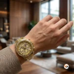Ultimate Gold Diamond Watch for Men with Ornate Chronograph Dial – Gold Diamond Watch – photo 2