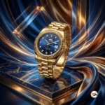 Ultimate Gold Luxury Watch with Blue Diamond Dial – gold luxury watch – photo 1