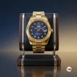 Ultimate Gold Luxury Watch with Blue Diamond Dial – gold luxury watch – photo 6