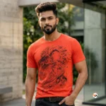 Ultimate Graphic Print T-Shirt for Men in Orange – Graphic Print T-Shirt – photo 1