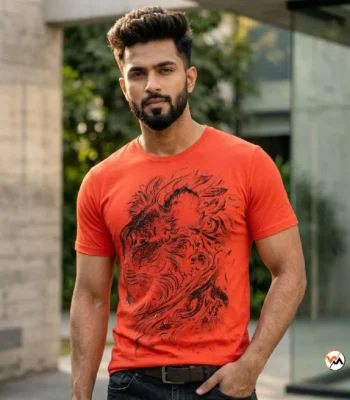 Ultimate Graphic Print T-Shirt for Men in Orange – Graphic Print T-Shirt – photo 1