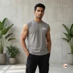 Ultimate Grey Men Tank Top With Mood Of The Day Print – Grey Men Tank Top – photo 4