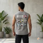 Ultimate Grey Men Tank Top With Mood Of The Day Print – Grey Men Tank Top – photo 5