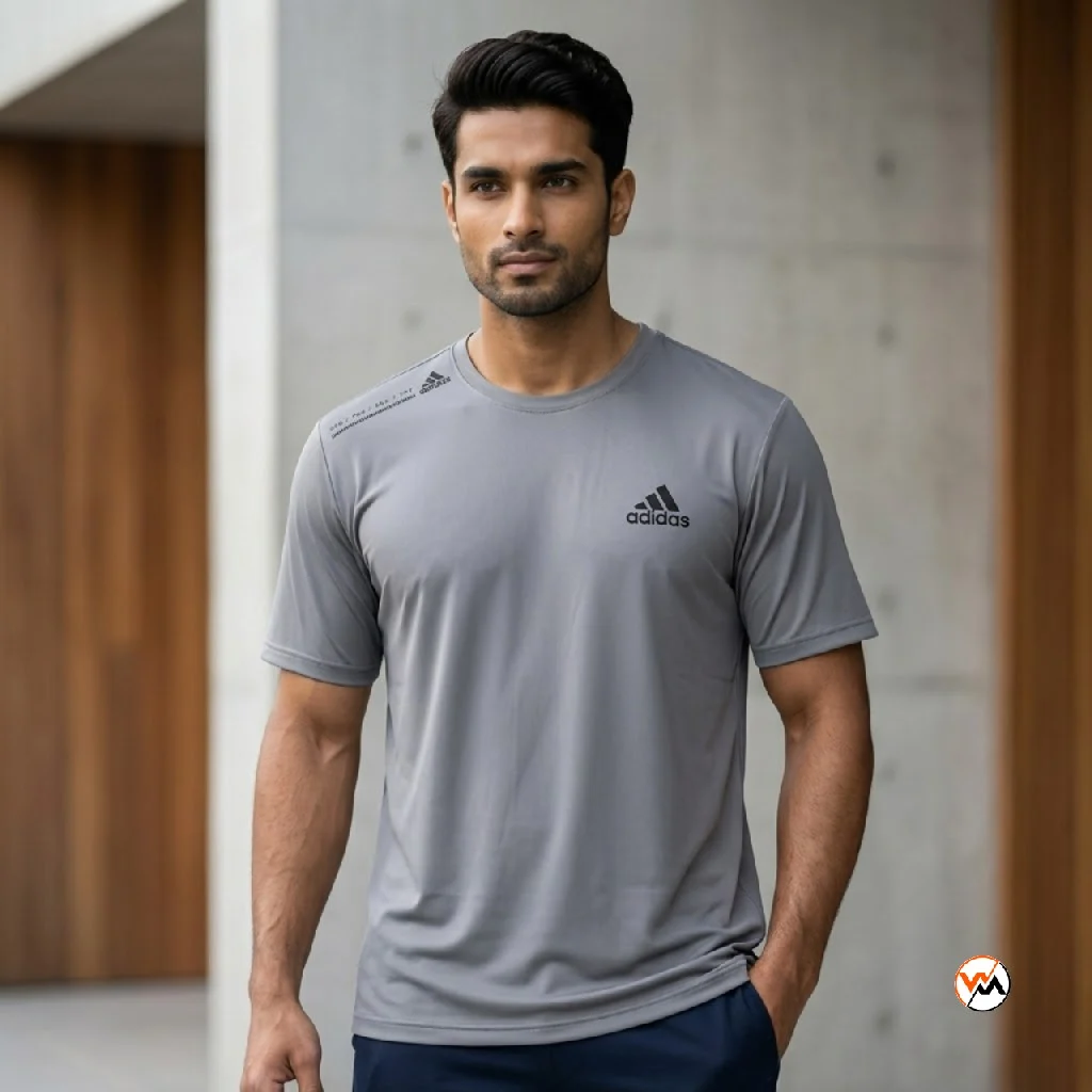 Ultimate Grey Mens T-Shirt with Brand Logo – Grey Mens T-Shirt – photo 1