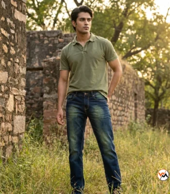 Ultimate Men Blue Jeans with Distinctive Washed Finish – men blue jeans – photo 1
