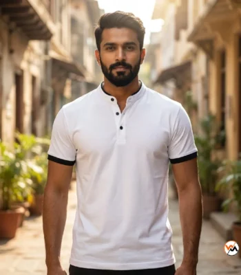 Ultimate Mens White T-Shirt With Contrast Trim – Mens White T-Shirt – photo 1