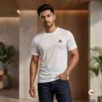 Ultimate white mens t-shirt featuring classic sporty branding and crew neck style for casual wear – white mens t-shirt – photo 1