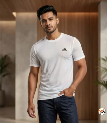 Ultimate white mens t-shirt featuring classic sporty branding and crew neck style for casual wear – white mens t-shirt – photo 1