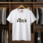 Ultimate White Puma Print Mens T-Shirt – white puma print – photo 2