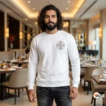 Ultimate White T-Shirt Featuring Embellished Cross Design – White T-Shirt – photo 1