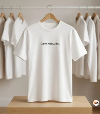 Ultimate white t shirt for men by Calvin Klein Jeans – white t shirt – photo 1