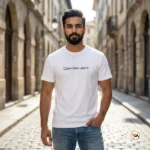 Ultimate white t shirt for men by Calvin Klein Jeans – white t shirt – photo 2
