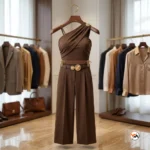 Ultimate Women Brown Co-ord Set with Asymmetric Top – women brown co-ord set – photo 2