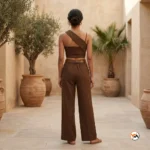 Ultimate Women Brown Co-ord Set with Asymmetric Top – women brown co-ord set – photo 3